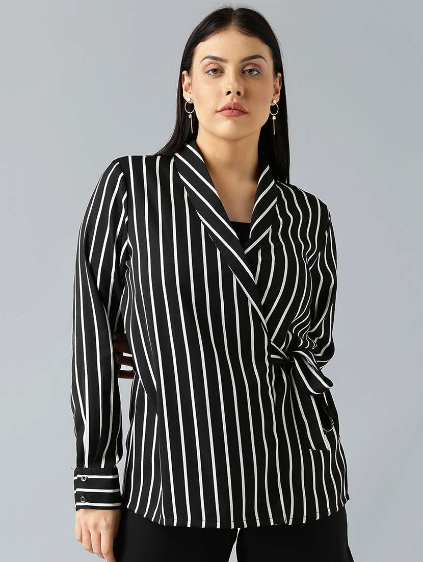 wrap striped plus top