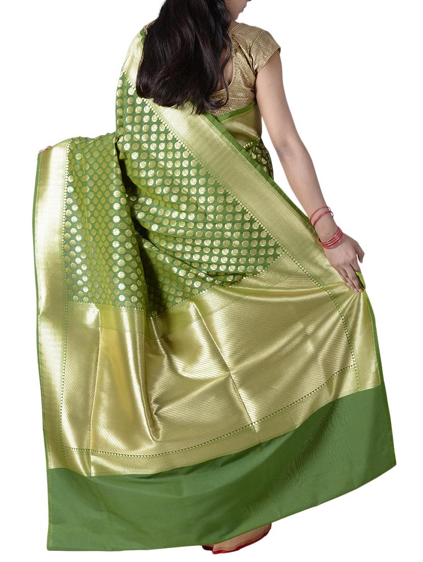 zari floral banarasi saree with blouse - 15270624 - Standard Image - 1