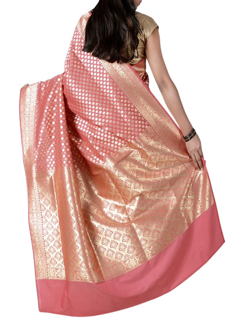 zari half and half banarasi silk saree with blouse - 15270625 - Standard Image - 1