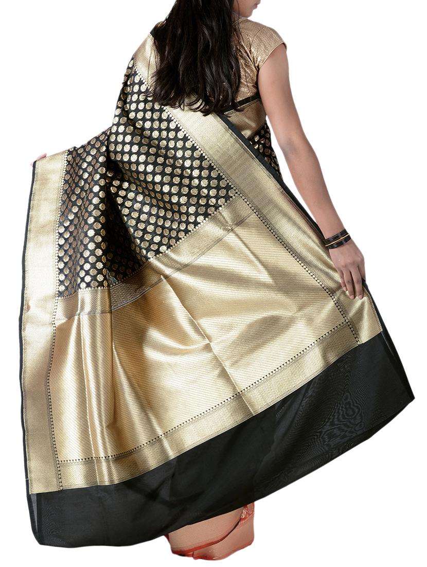 zari half and half banarasi silk saree with blouse - 15270626 - Standard Image - 1