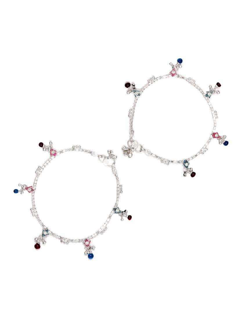 silver plated anklets and payal