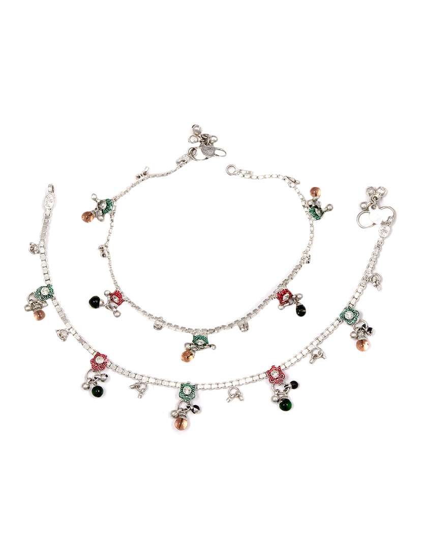 silver plated anklets and payal