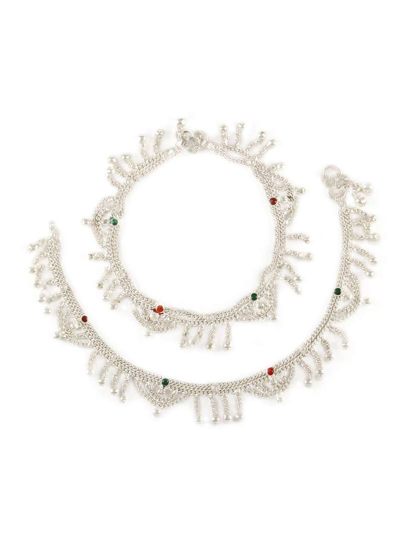 silver plated anklets and payal