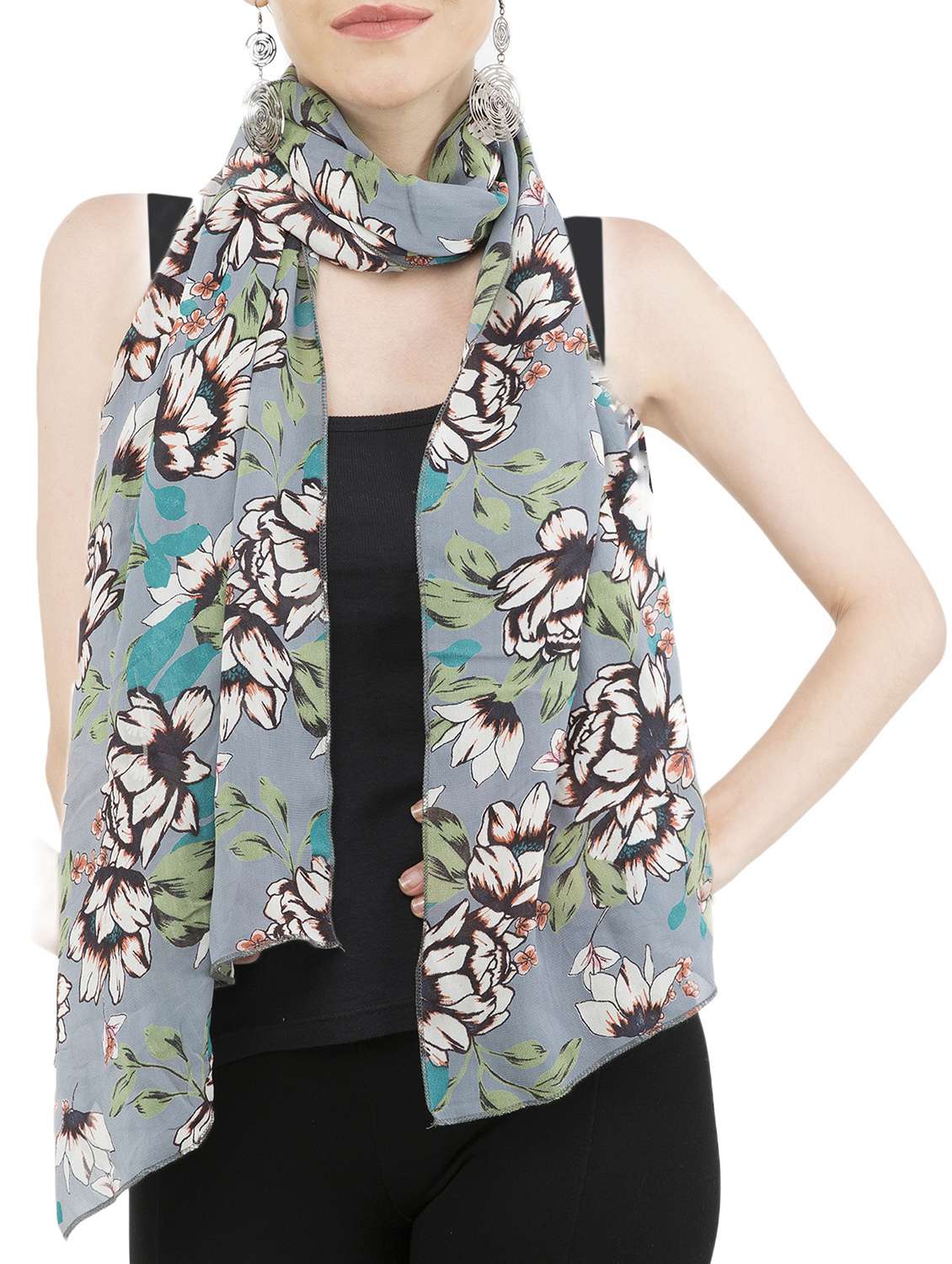grey viscose scarf - 15275915 - Zoom Image - 0