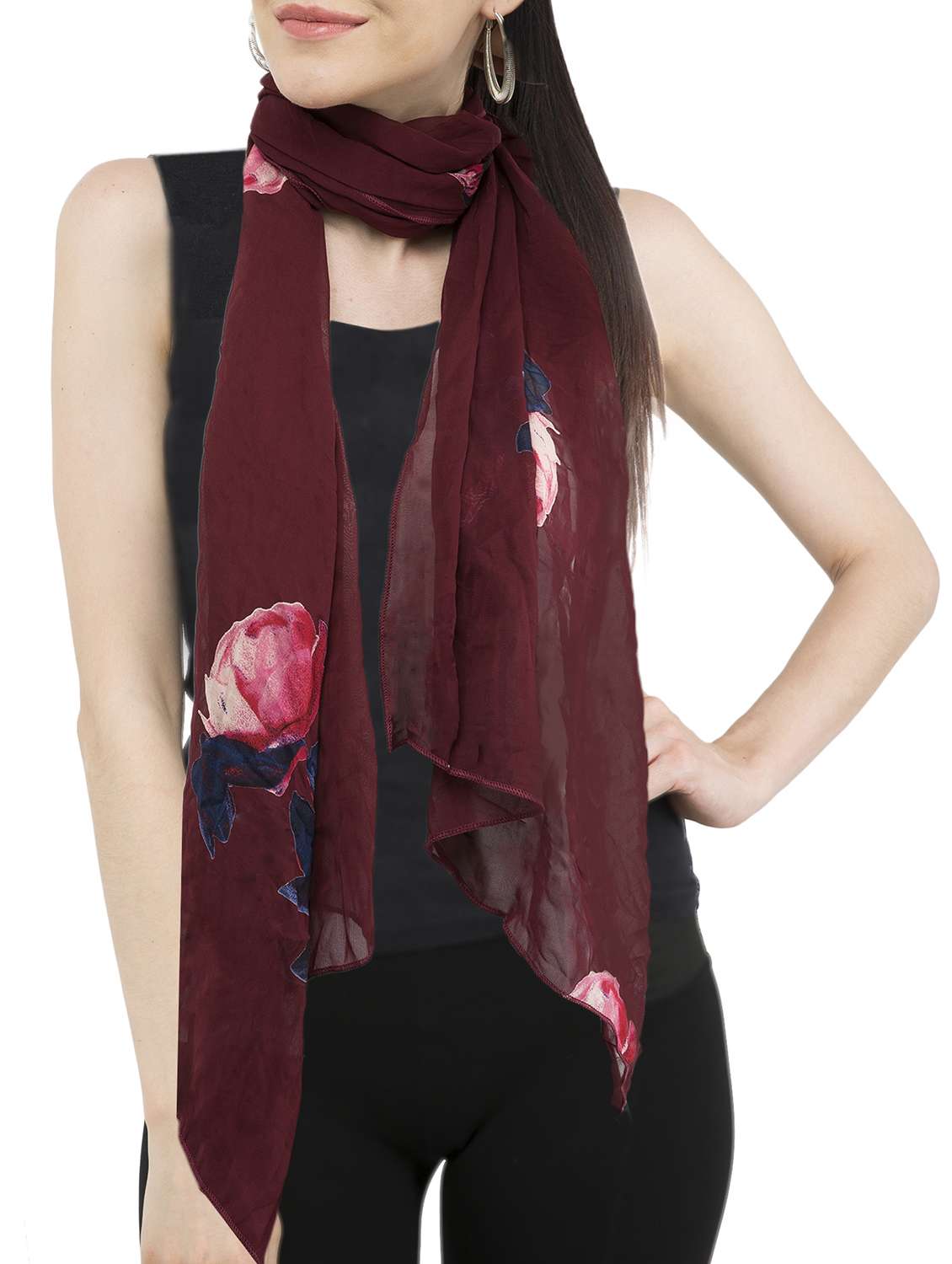 red georgette necklace