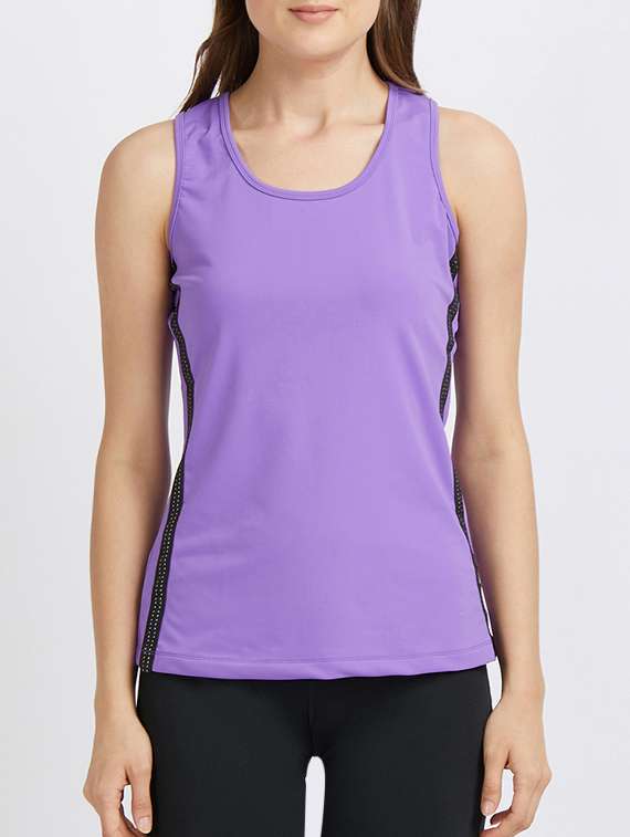 purple solid tank tee