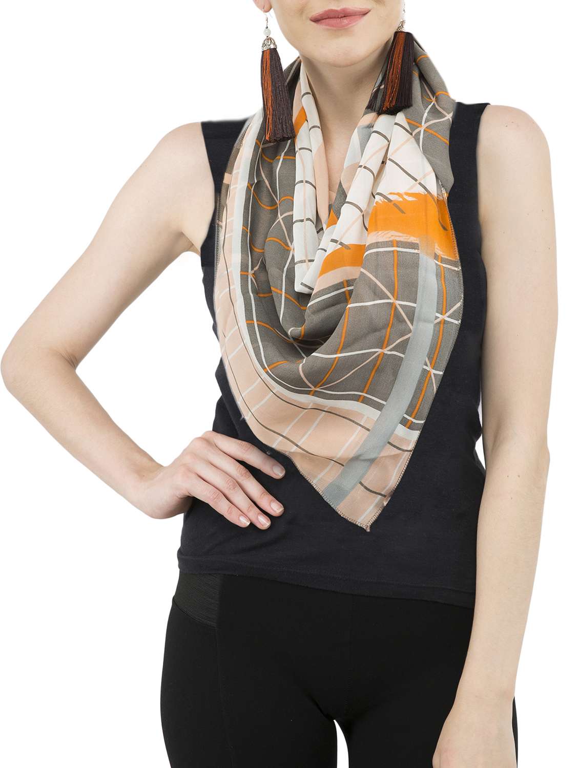 multi colored viscose scarf