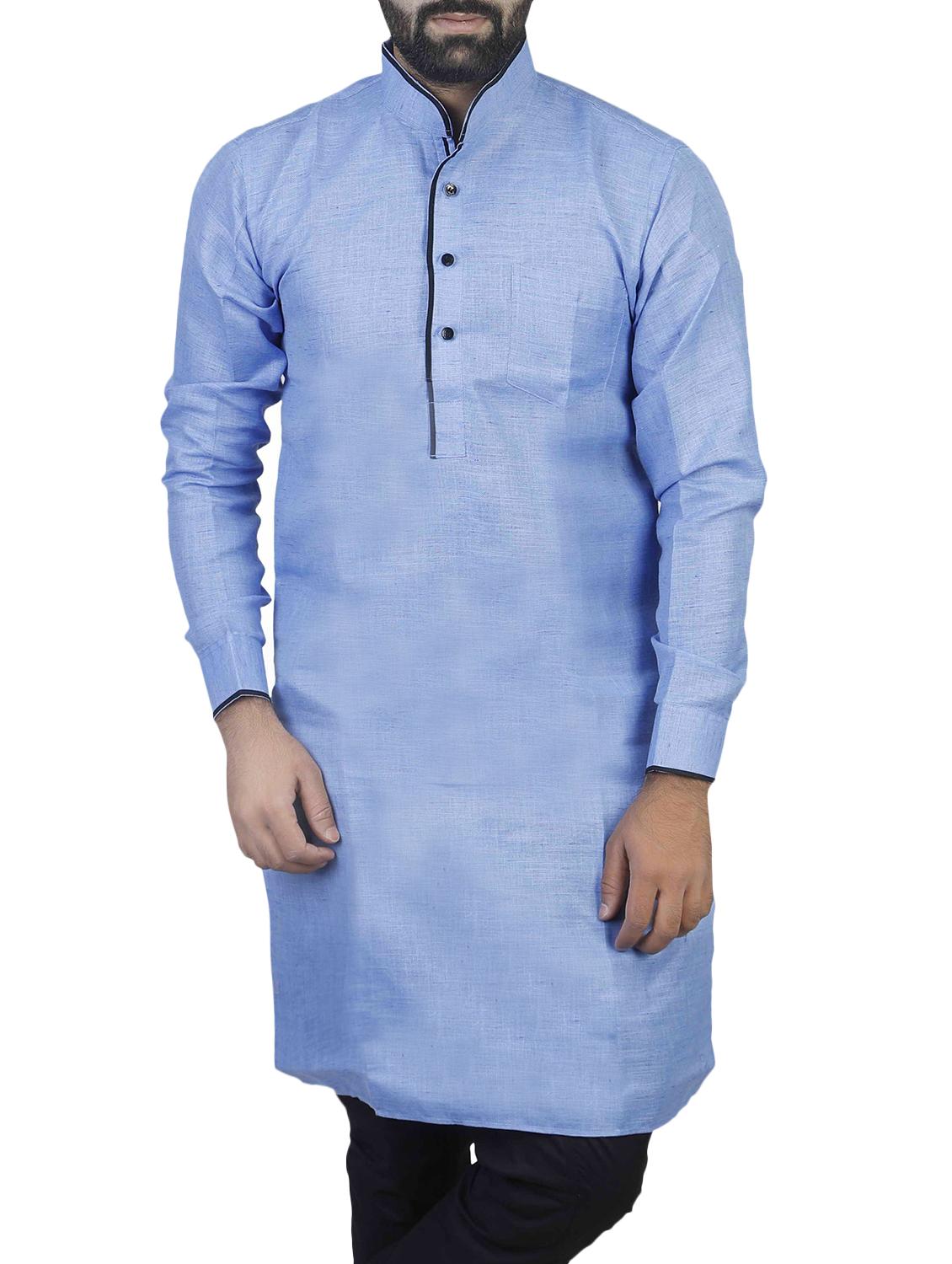 blue cotton long kurta