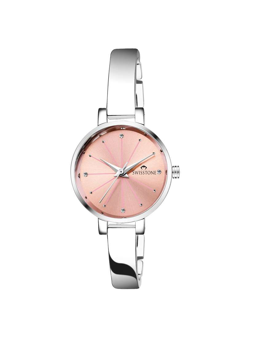 swisstone jewels068-pnkslv silver bracelet wrist watch for women