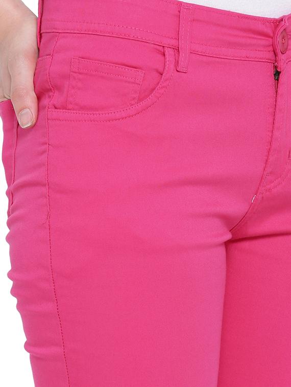 pink solid cotton trouser - 15280286 - Standard Image - 4