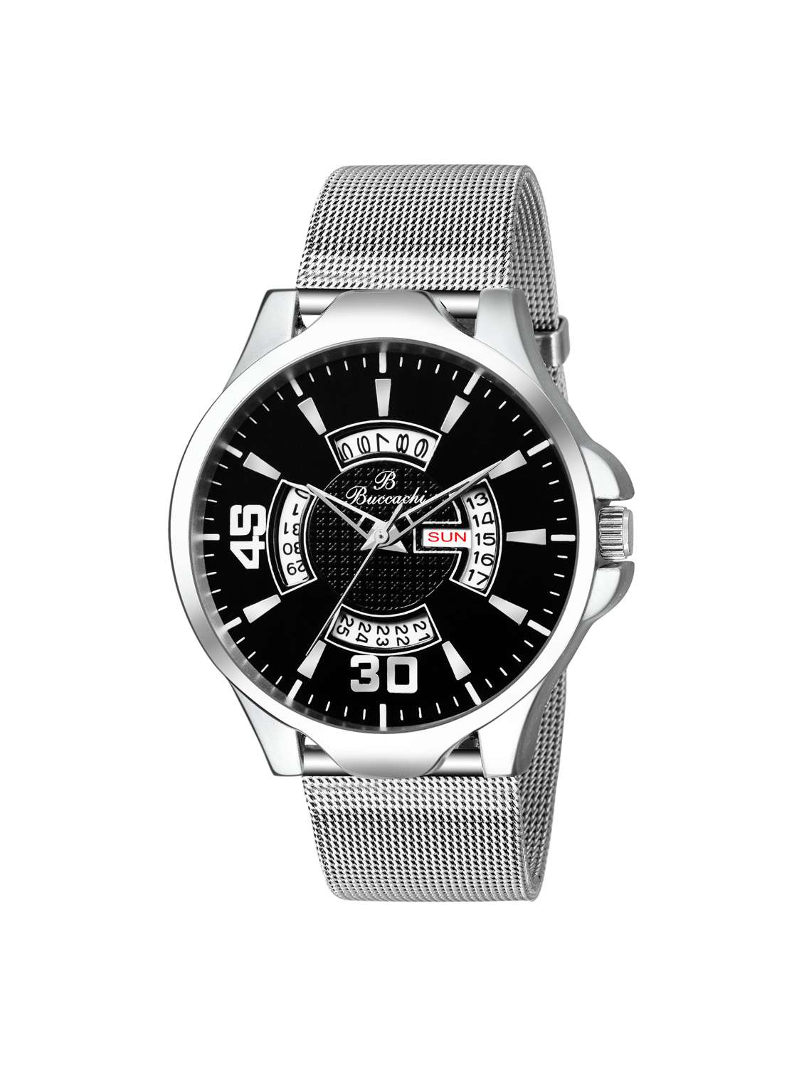 buccachi b-g5042-bk-ch analog watch