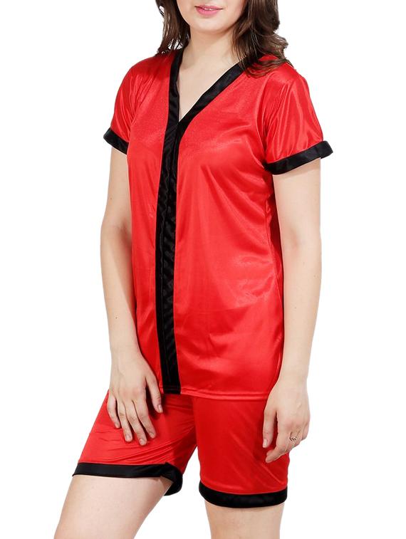 solid nightwear shorts set - 15283469 - Standard Image - 1