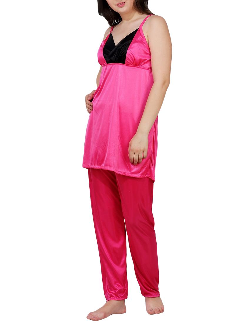 solid nightwear pajama set - 15283472 - Standard Image - 1