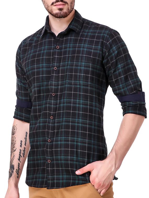 black cotton casual shirt - 15286649 -  Standard Image - 1