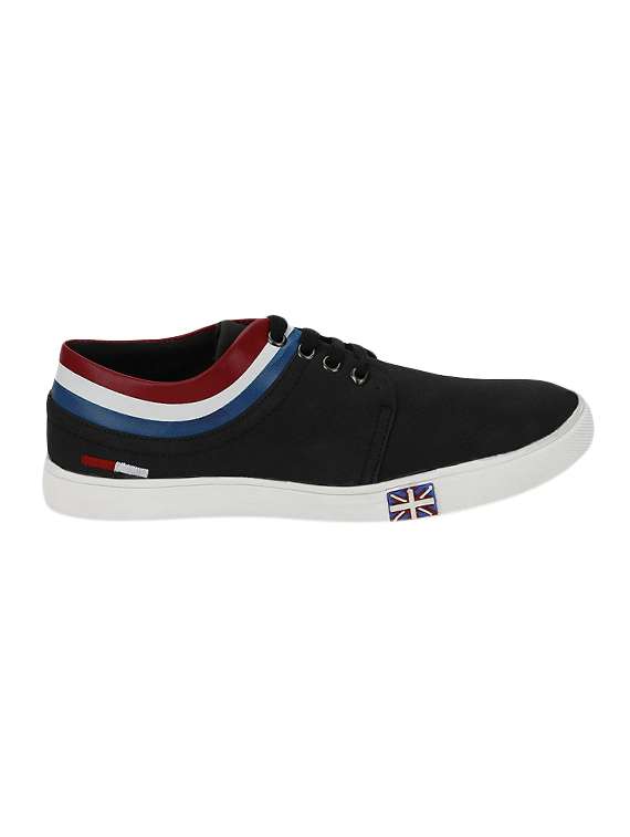 black leatherette lace up sneaker - 15287262 -  Standard Image - 1
