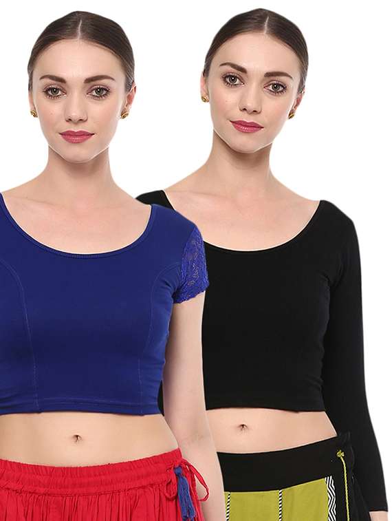 multi colored cotton lycra combos blouse