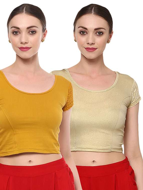 multi colored cotton lycra combos blouse