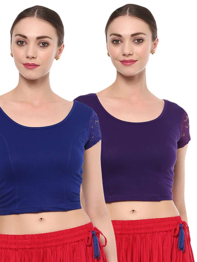 multi colored cotton lycra blouse