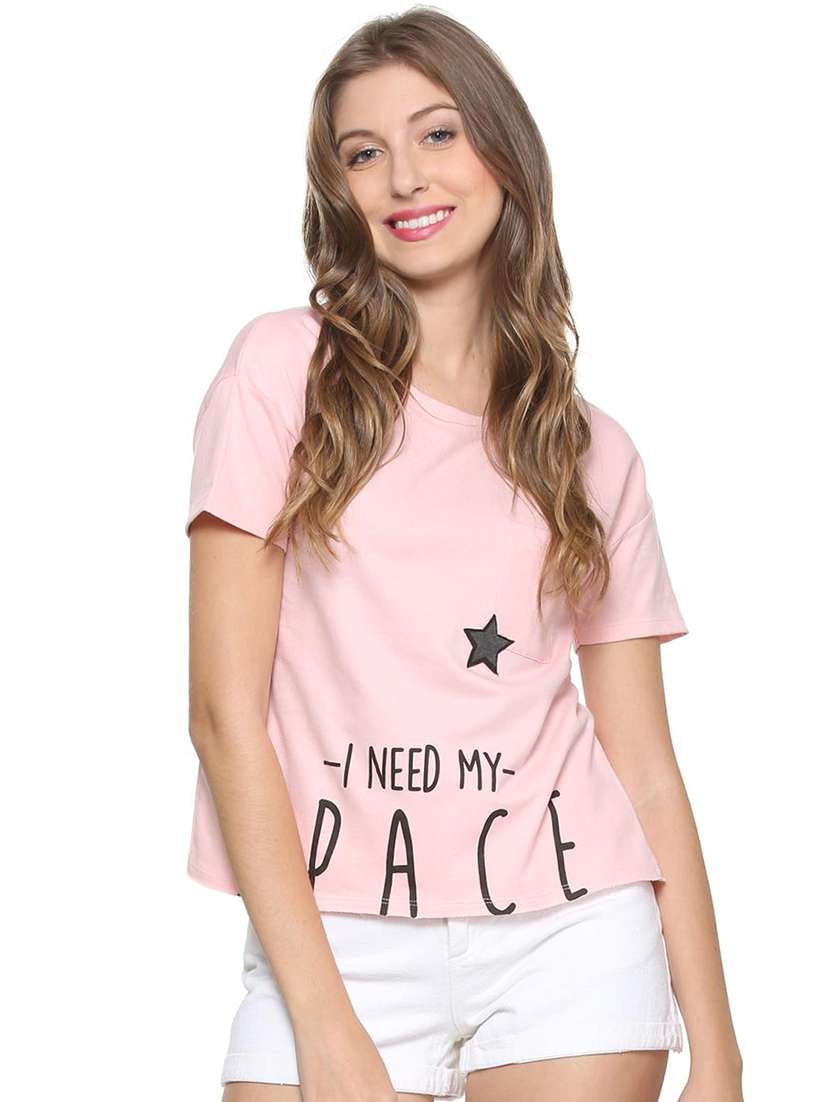 drop shoulder slogan tee