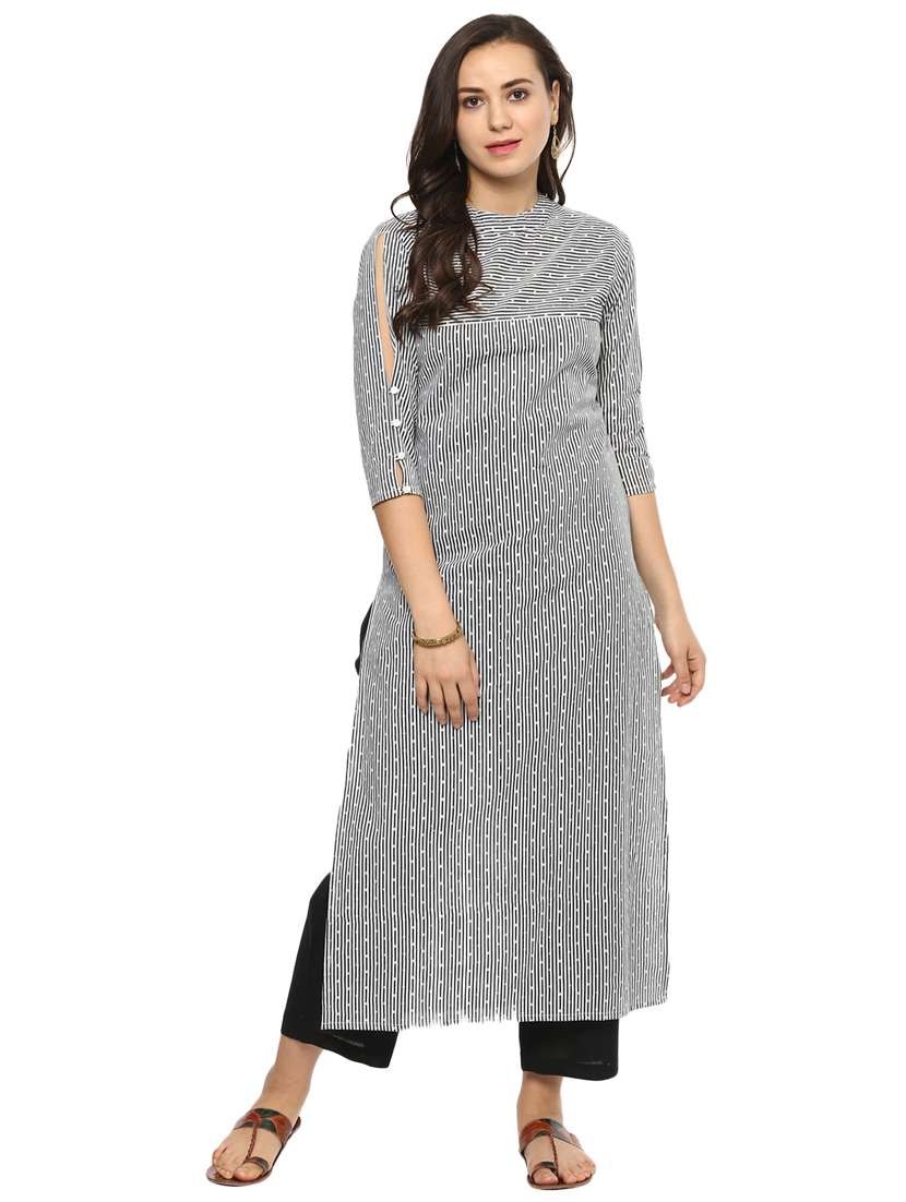 stripes straight kurta