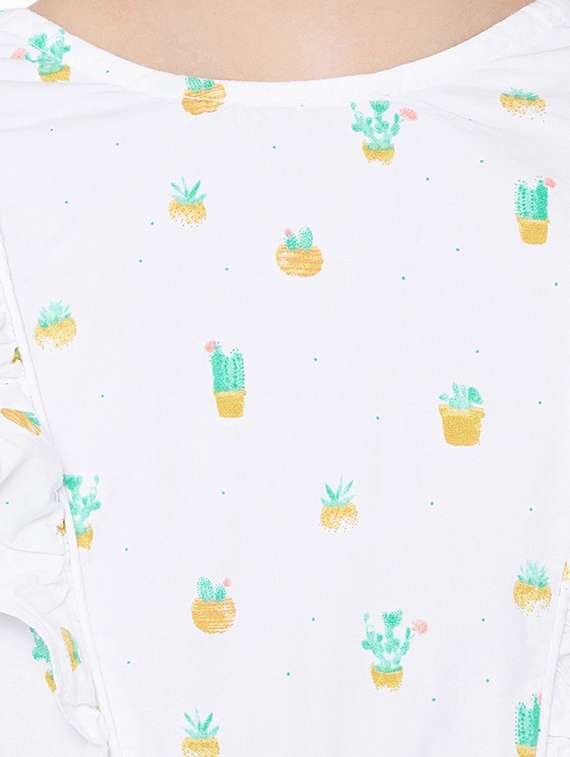 white cotton frock - 15291115 - Standard Image - 4