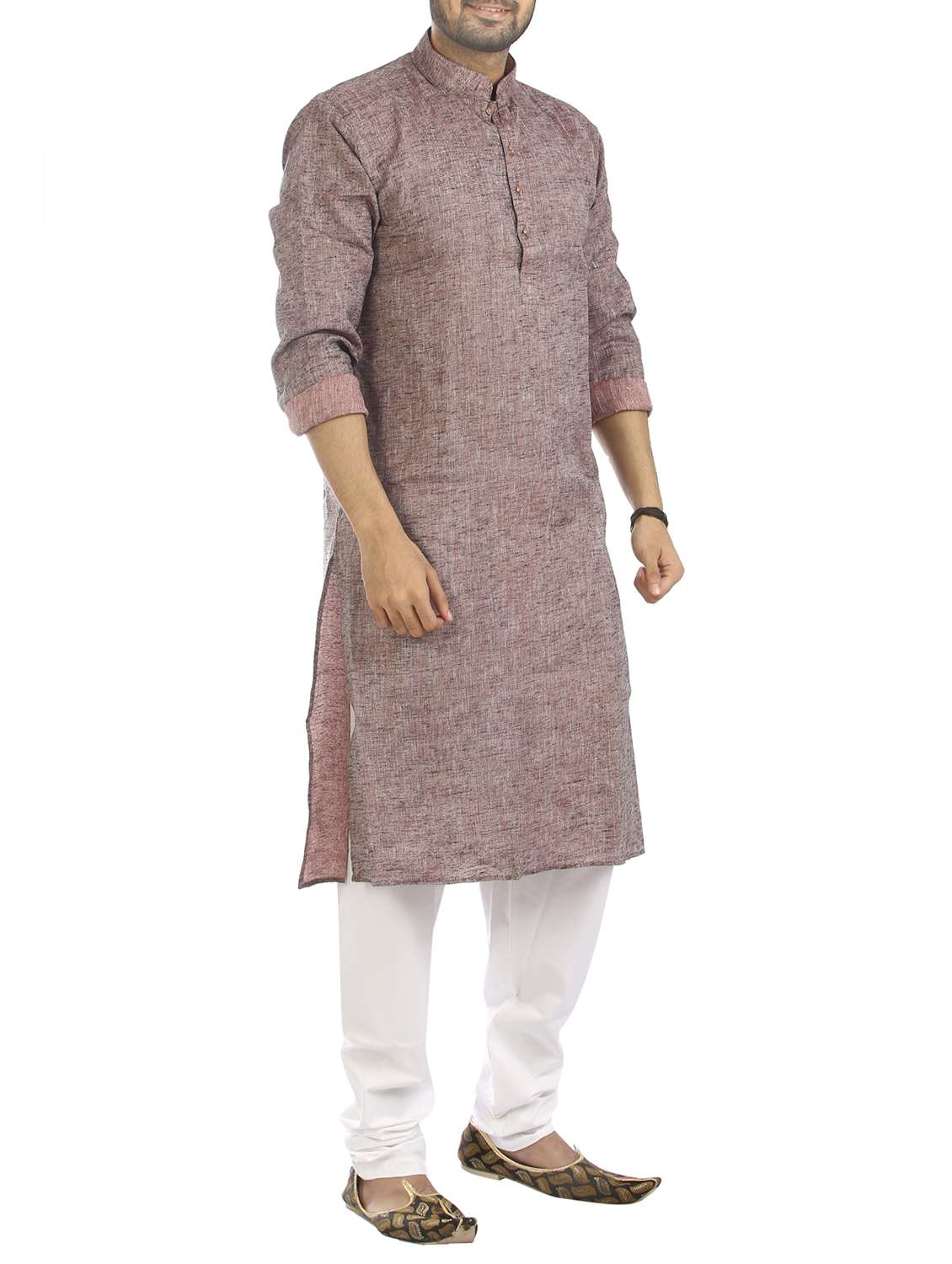purple cotton kurta pyjama set - 15294938 -  Standard Image - 1