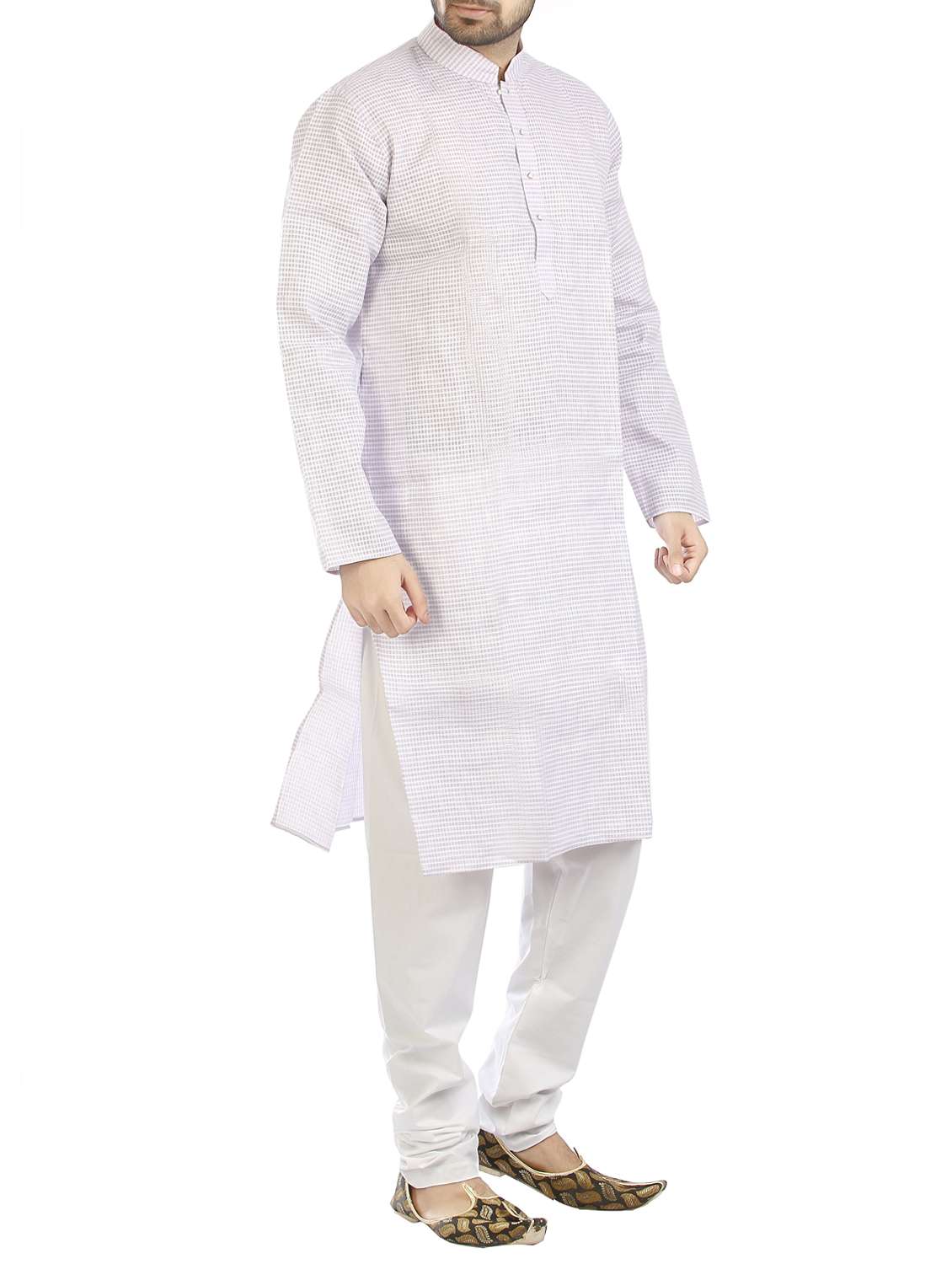 purple cotton kurta pyjama set - 15294945 -  Standard Image - 1
