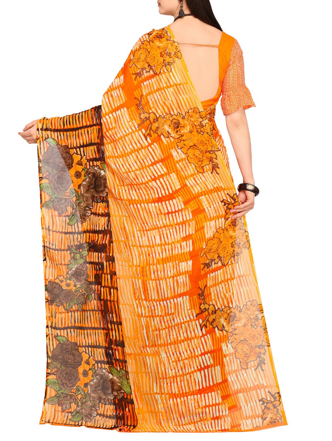 floral printed saree with blouse - 15295639 -  Standard Image - 1