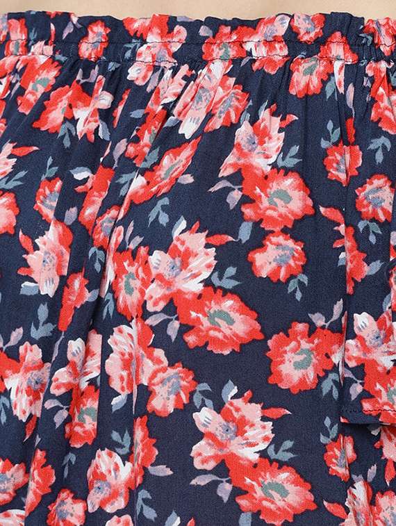 navy blue rayon printed dress - 15300770 -  Standard Image - 4