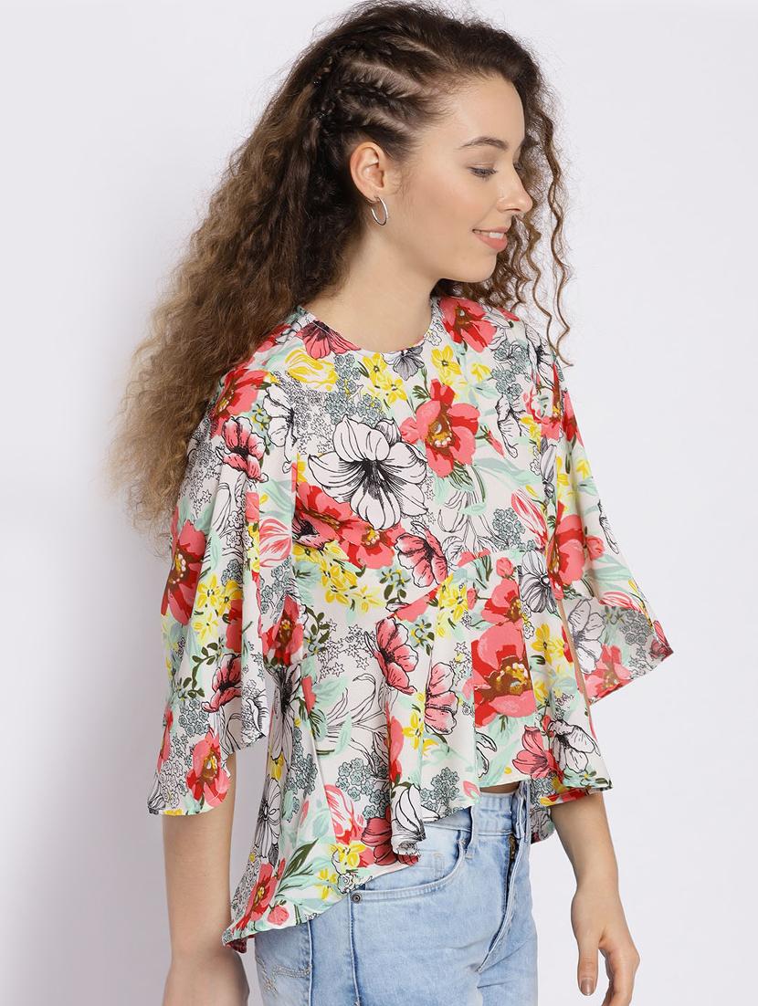 women's asymmetric round neck top - 15300804 - Standard Image - 1