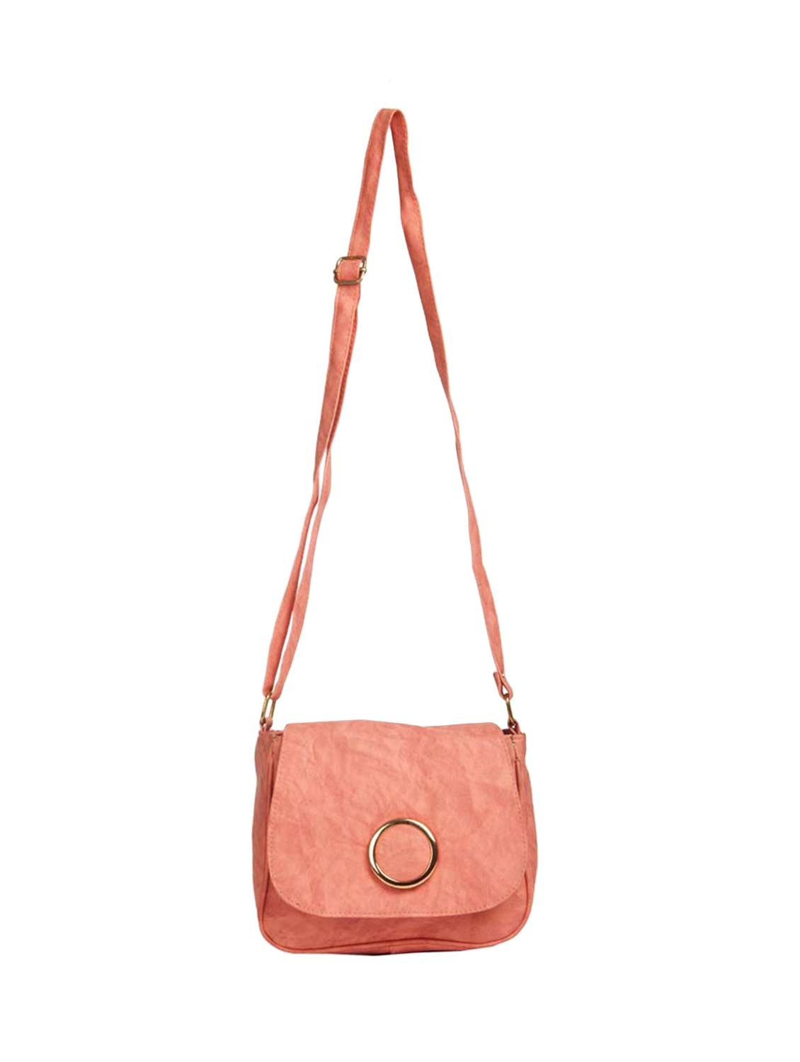 orange leatherette (pu) sling bag - 15304722 - Standard Image - 4