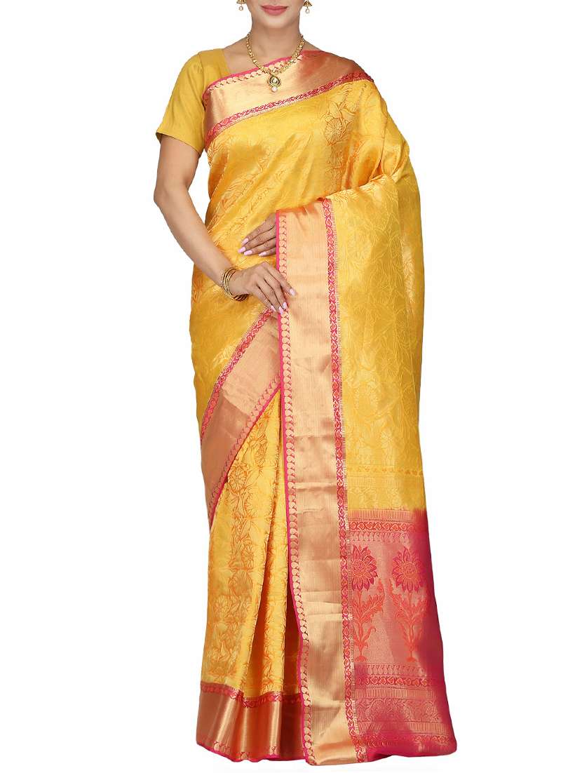 zari woven kanjivaram saree with blouse