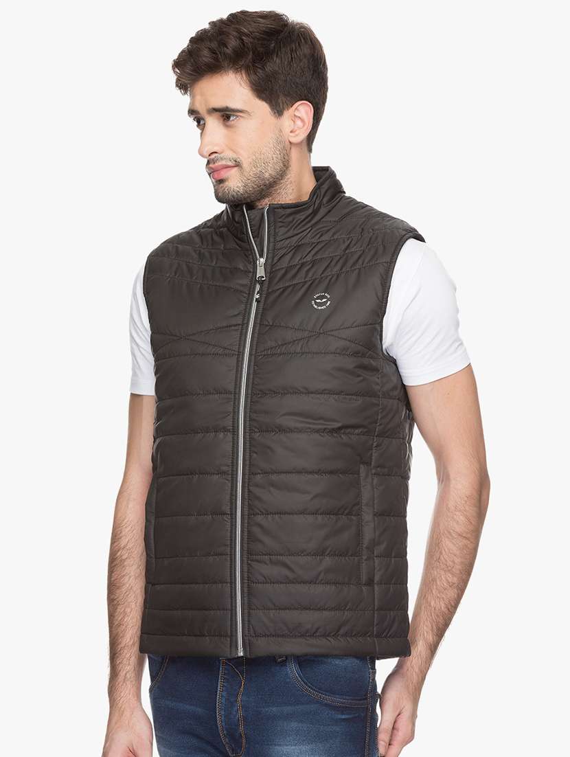 black polyester quilted jacket - 15308182 -  Standard Image - 1