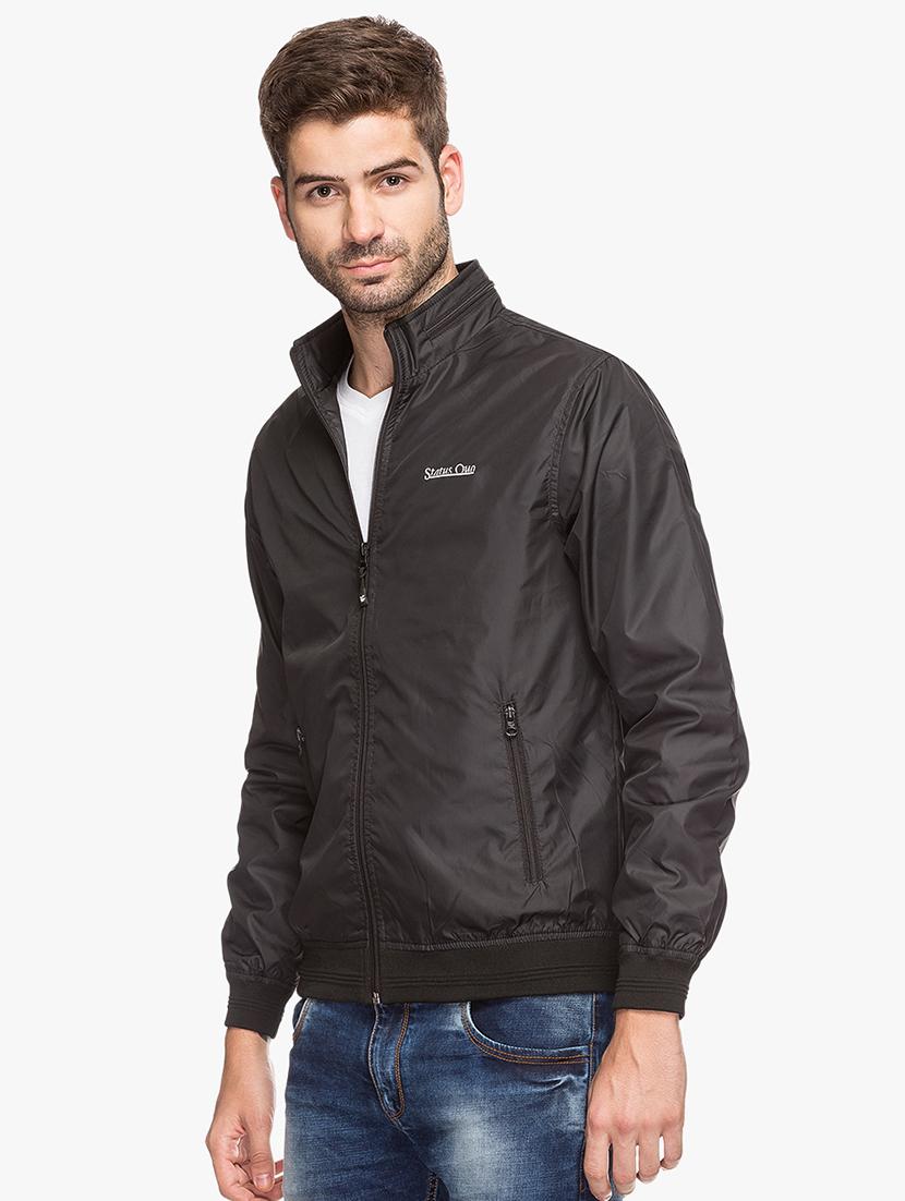 black nylon casual jacket - 15308195 - Standard Image - 1