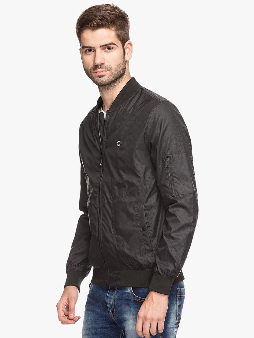 black nylon casual jacket - 15308199 - Standard Image - 1