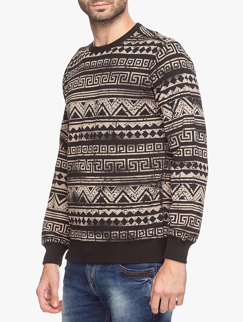 black cotton all over print sweatshirt - 15308249 - Standard Image - 1