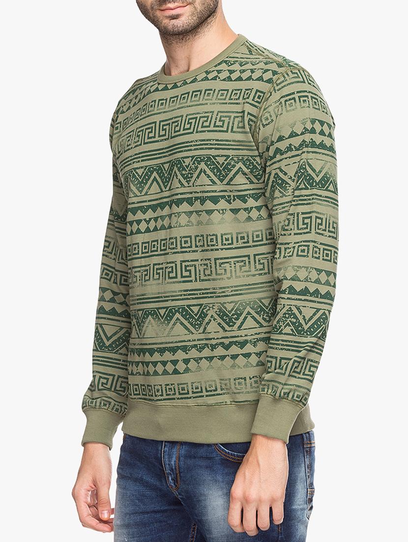green cotton all over print sweatshirt - 15308250 -  Standard Image - 1