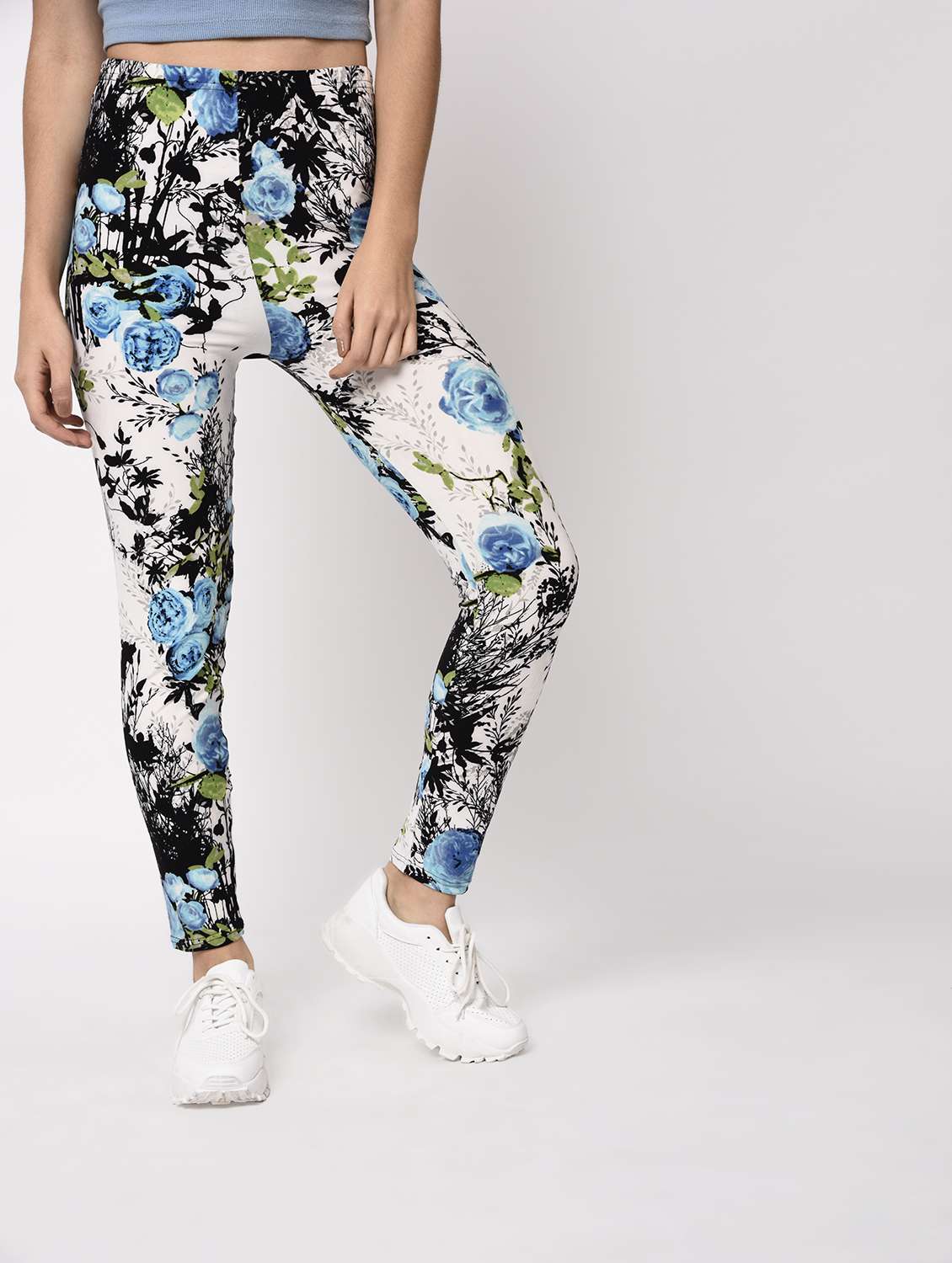blue printed legging
