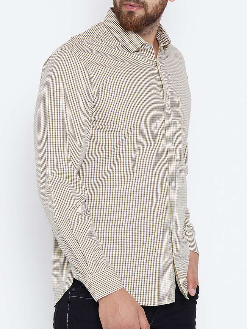 yellow cotton casual shirt - 15316035 -  Standard Image - 1