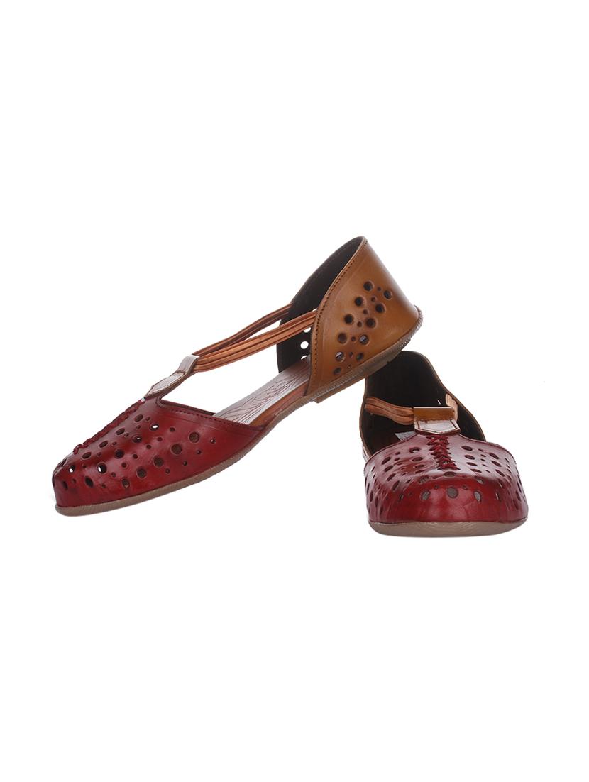 maroon leather closed back sandal - 15318855 - Standard Image - 4