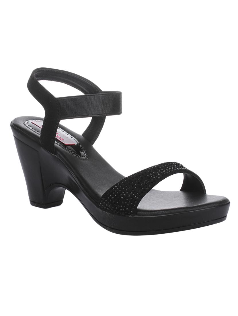 black faux leather back strap sandals - 15318876 - Zoom Image - 0