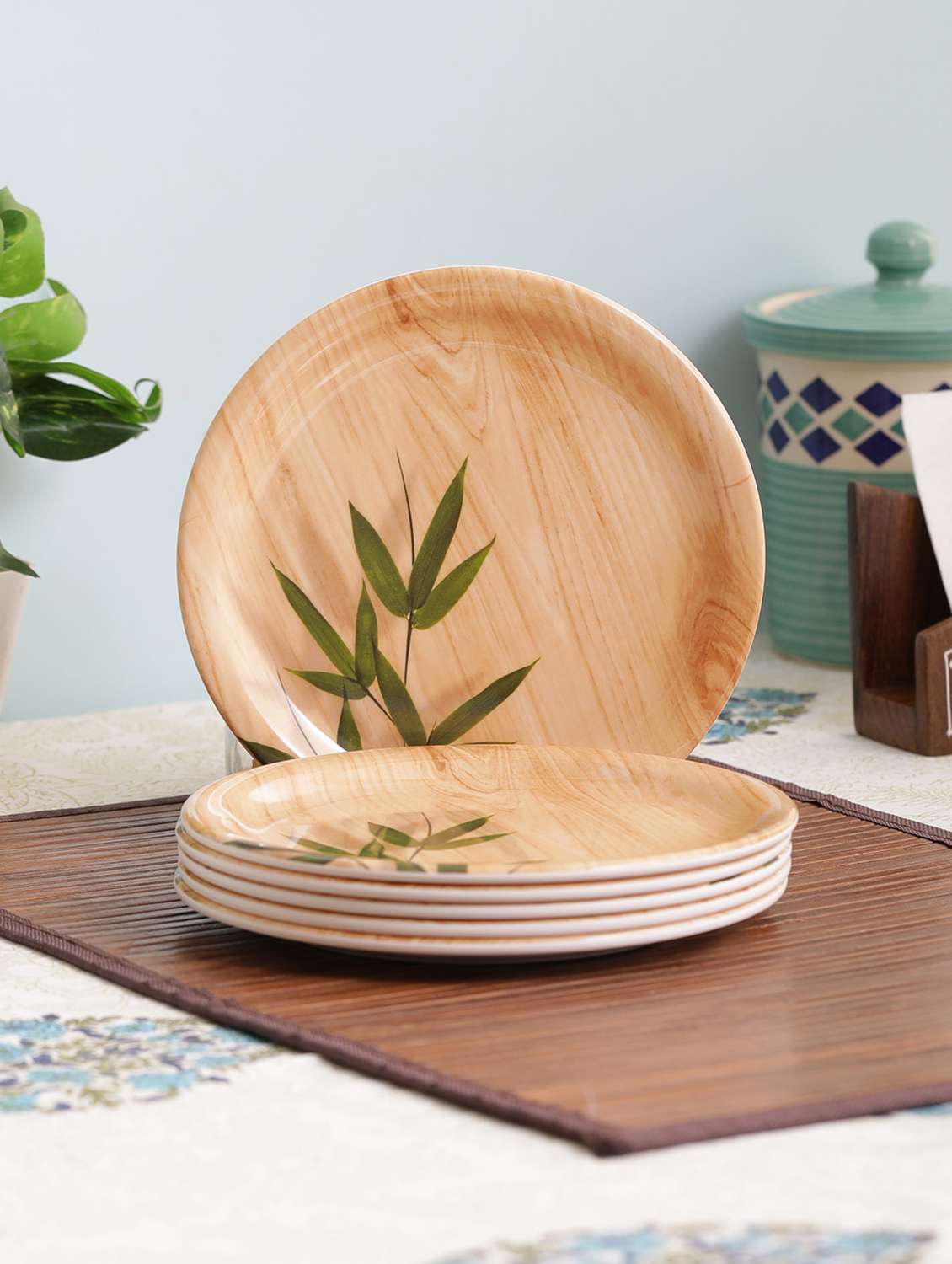bamboo delite round 6 pieces side/ quarter plates