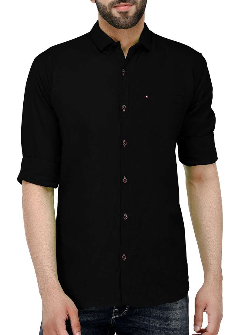 mens solid casual shirt - 15324935 -  Zoom Image - 0