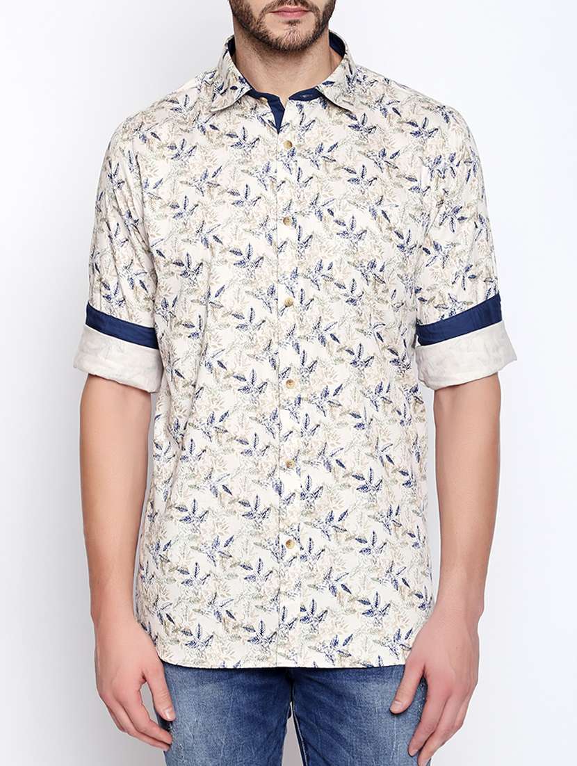 beige cotton casual shirt