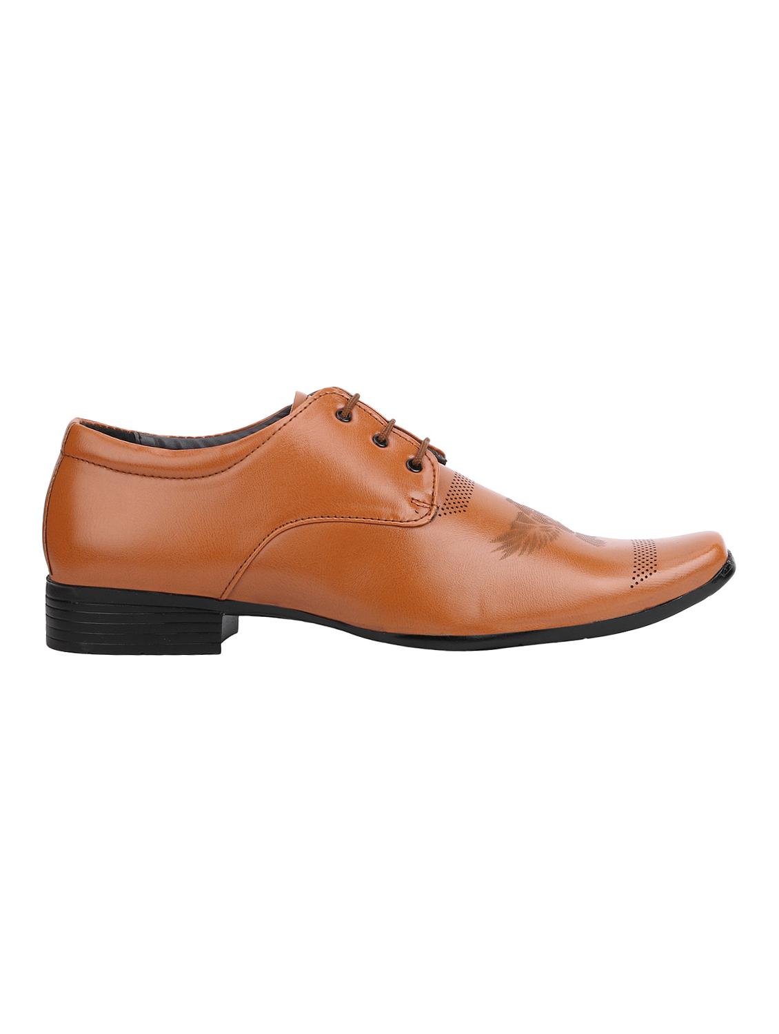 tan leatherette lace-up derby - 15325992 - Standard Image - 1