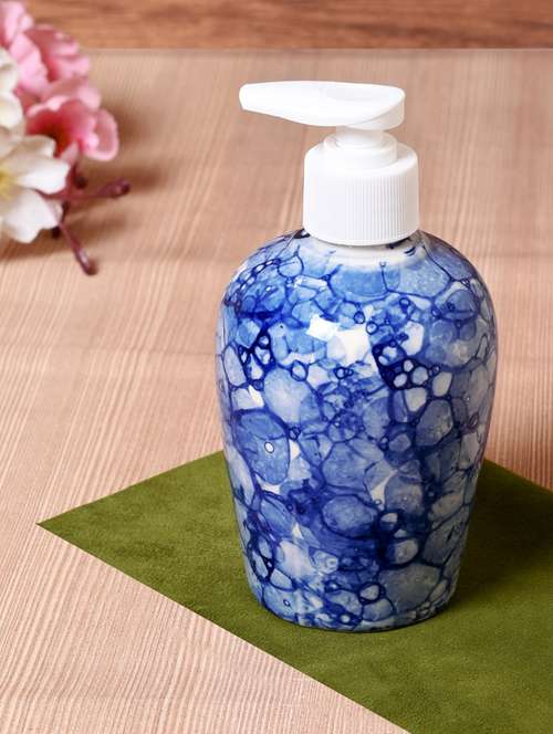 ceramic blue studio soap dispenser - 15326756 - Standard Image - 0