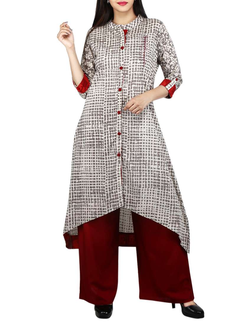 batik printed a-line kurta