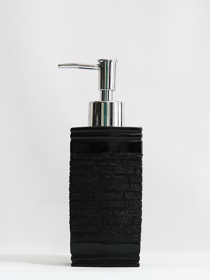 liquid soap dispenser, black polyresin soap dispenser for kitchen, bathroom or common basin - 15327157 -  Standard Image - 1