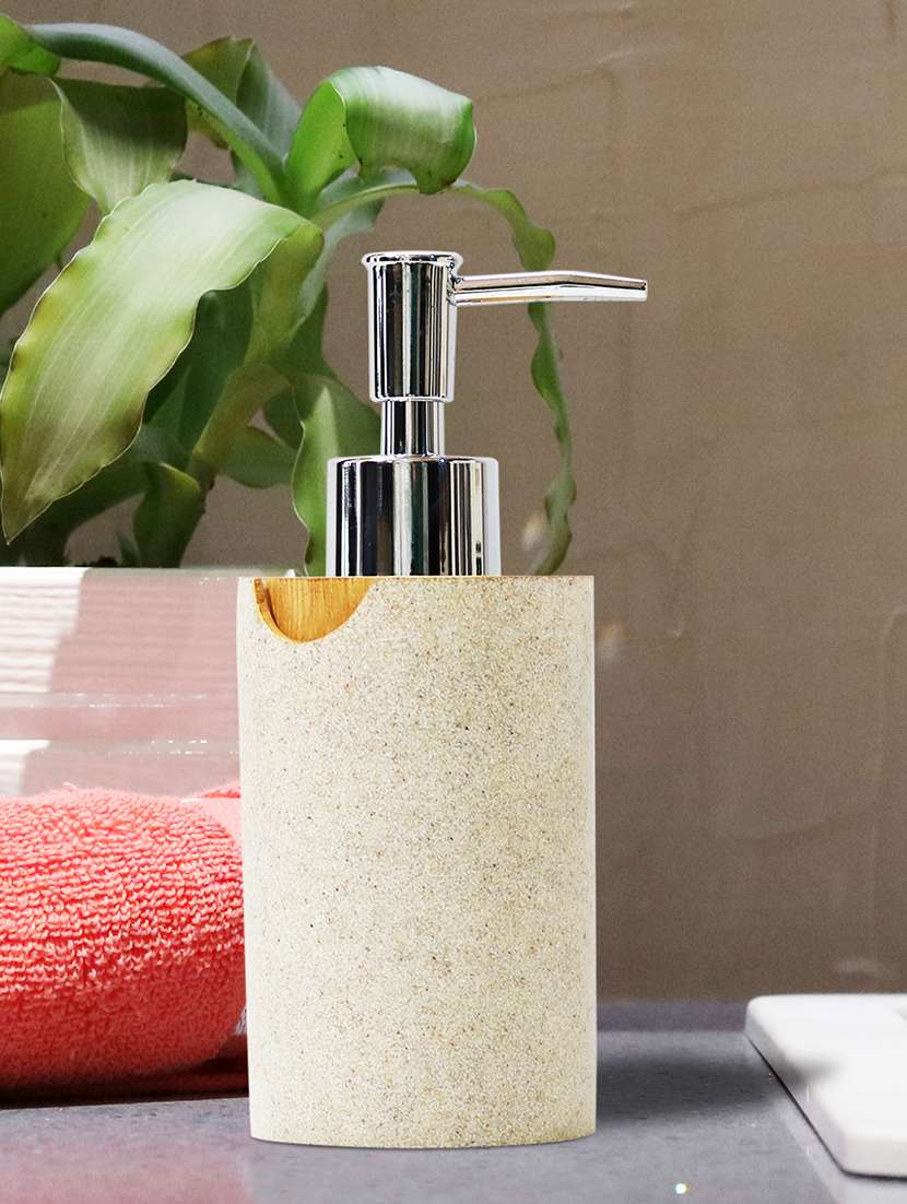 Liquid Soap Dispenser, Grey Polyresin Soap Dispenser For Kitchen, Bathroom Or Common Basin