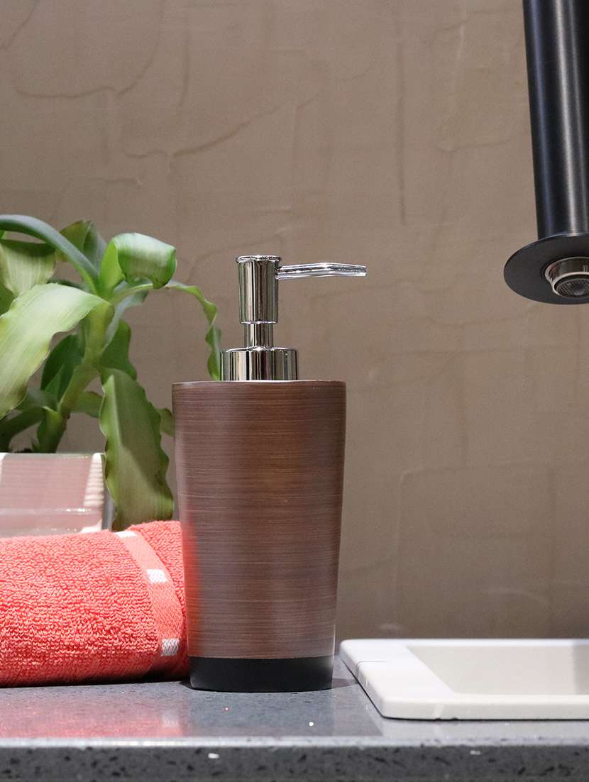 liquid soap dispenser, brown polyresin soap dispenser for kitchen, bathroom or common basin